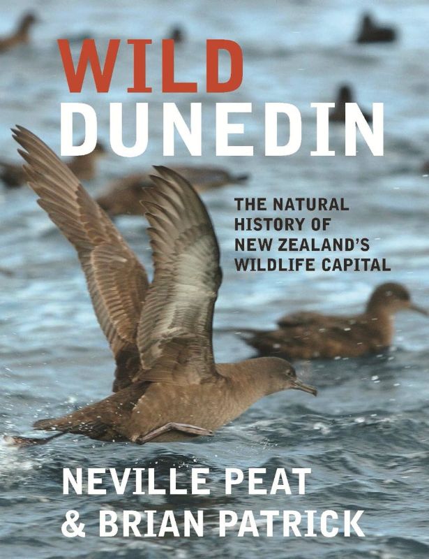 Cover of 'Wild Dunedin', showcasing biodiversity with illustrations of native wildlife and habitats in Dunedin, New Zealand.