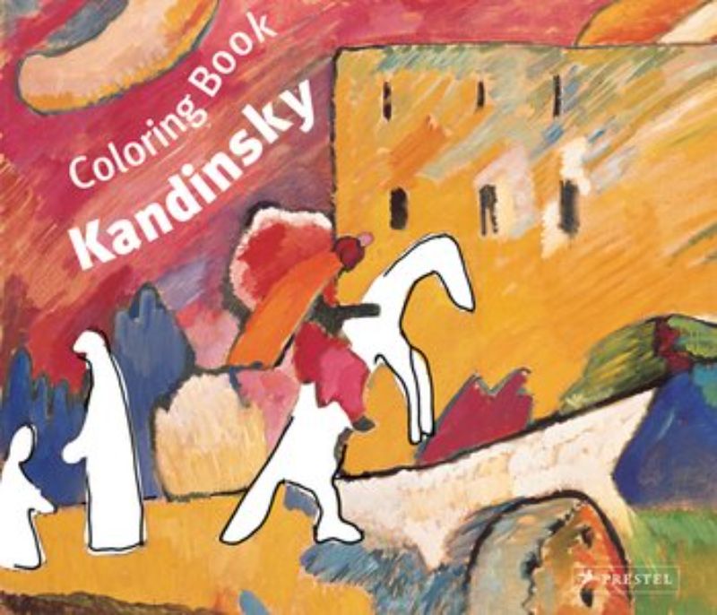 Children's colouring book inspired by Kandinsky's abstract art, featuring 32 pages for creative expression.