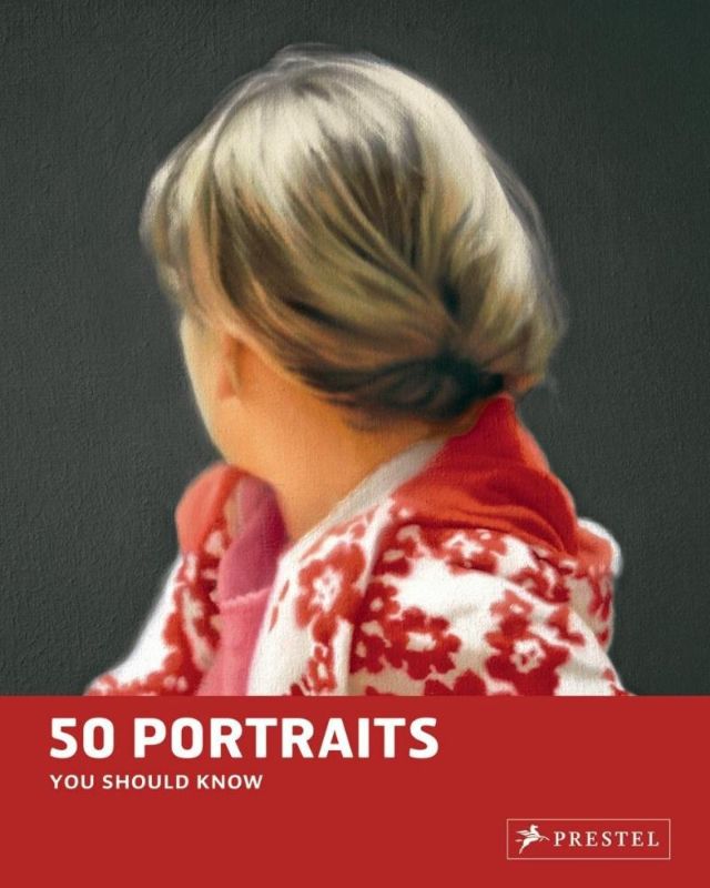 Cover of '50 Portraits You Should Know' featuring iconic portraits like the Mona Lisa and Girl with a Pearl Earring for art enthusiasts.