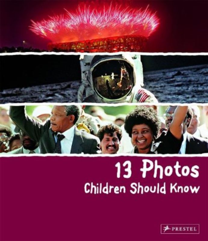 Hardcover book showcasing 13 iconic historical photos, enriching children's understanding of pivotal events and figures.