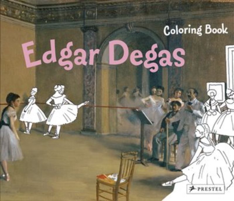 Coloring book featuring large Degas-inspired images for kids, encouraging creativity and artistic exploration.