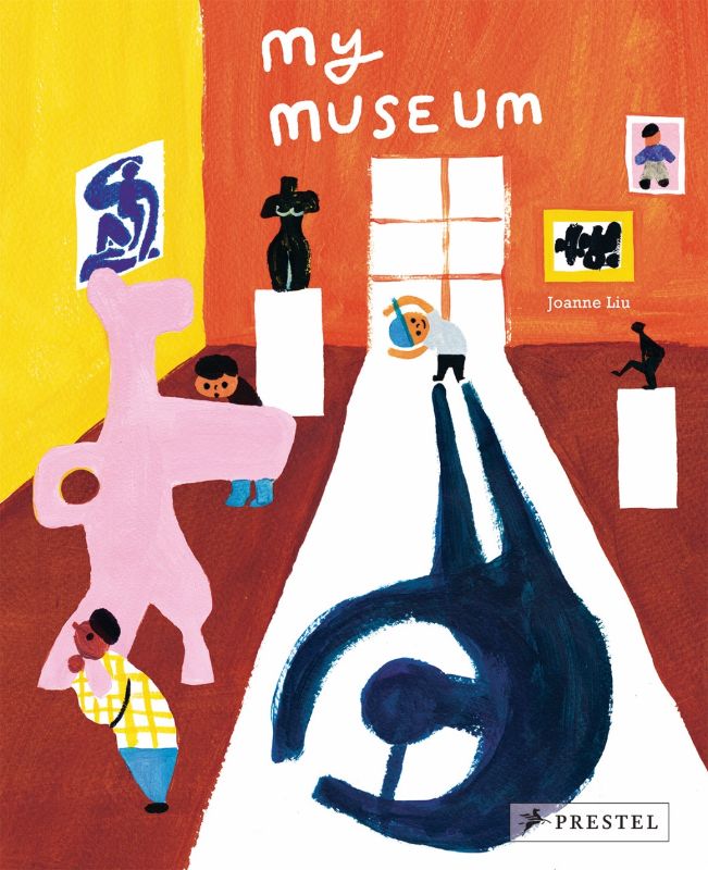 A child explores a vibrant museum, discovering art in everyday moments and whimsical interactions, beautifully illustrated.