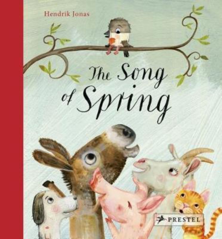 A captivating storybook where a young bird learns animal sounds, illustrated with vibrant colors by Hendrik Jonas.