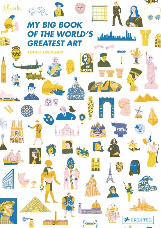 Illustrated hardback book showcasing 10,000 years of art history for children, featuring renowned artists and iconic artworks.