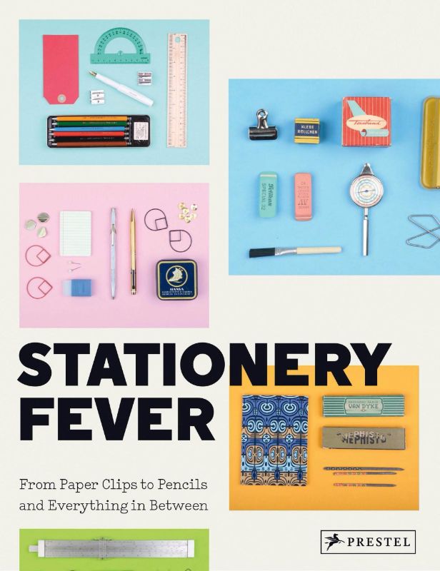 A hardback book showcasing nostalgic stationery as collectible art, featuring vintage pens, notebooks, and greeting cards.