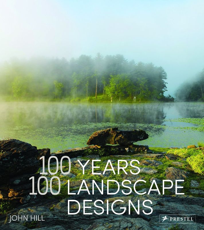 Hardback book showcasing 100 years of landscape designs with stunning visuals and insightful narratives by John Hill.