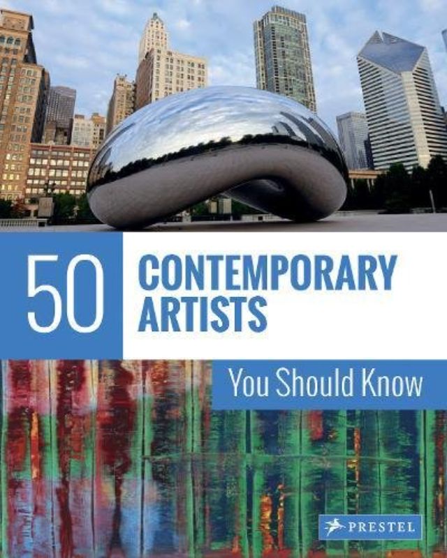 Art book featuring profiles of 50 influential contemporary artists, showcasing their key works and impact on modern art.
