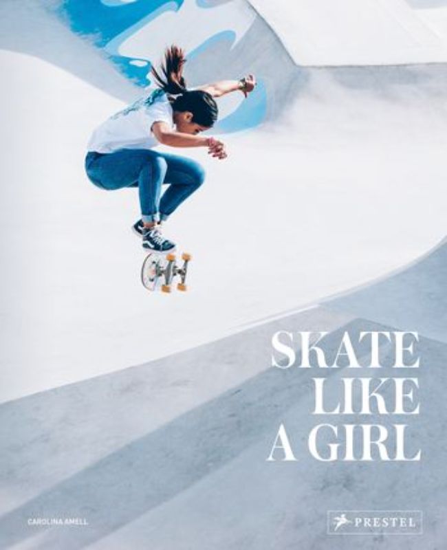 Hardback book celebrating female skaters, featuring 256 pages of inspiring stories and vibrant photographs of 33 remarkable women.