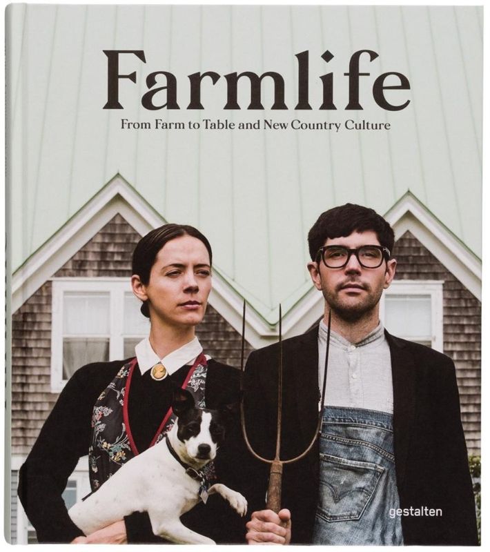 Hardcover book 'Farmlife' offers 256 pages of sustainable living tips for gardening, cooking, and homesteading activities.