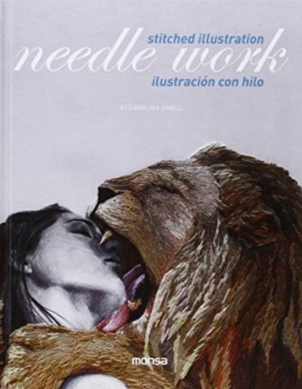Exquisite paperback book 'Needle Work' featuring stunning stitched illustrations and artist insights on textile art.