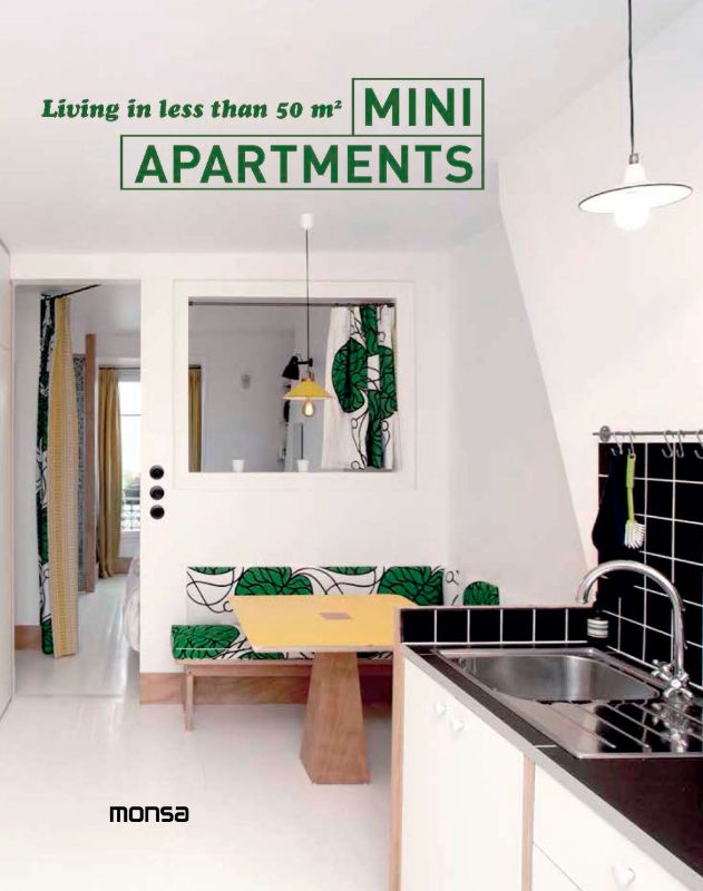 Book cover of Mini Apartments showcasing innovative small space designs and practical tips for cozy living.
