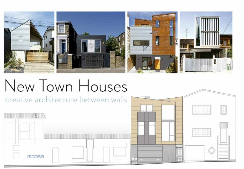 Hardback book showcasing innovative contemporary town houses with 144 pages of creative residential architecture.