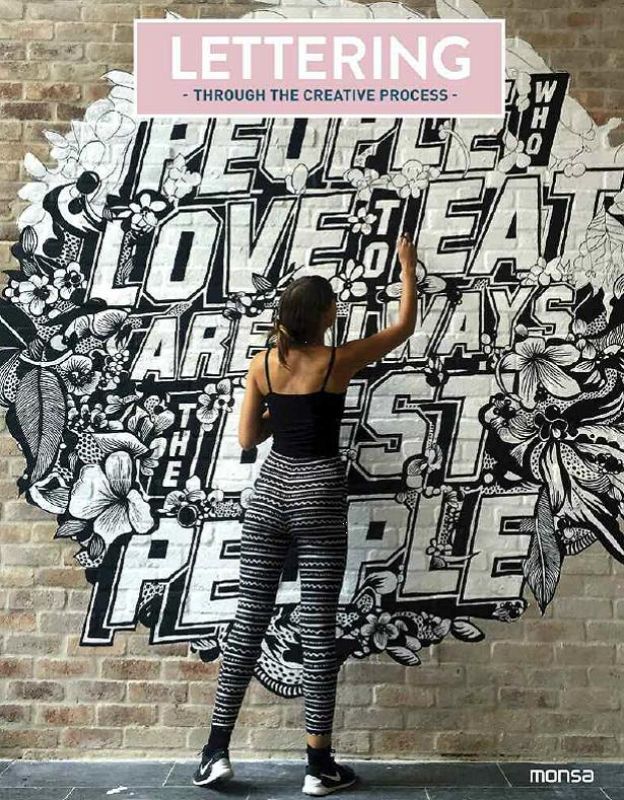 Hardback book 'Through the Creative Process' featuring 128 pages of lettering inspiration and techniques by Carolina Amell.