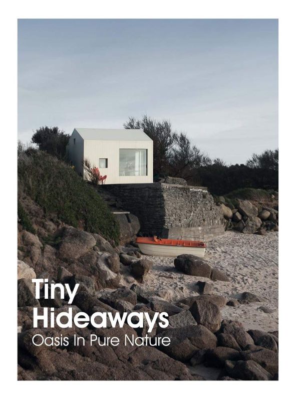 Beautiful hardback book showcasing eco-friendly tiny shelters, perfect for architecture fans and sustainable living enthusiasts.