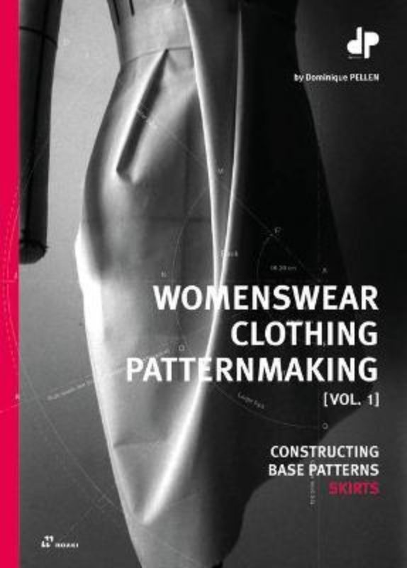 Comprehensive guide by Dominique Pellen on flat-pattern drafting for creating diverse skirt styles, featuring QR links for video tutorials.