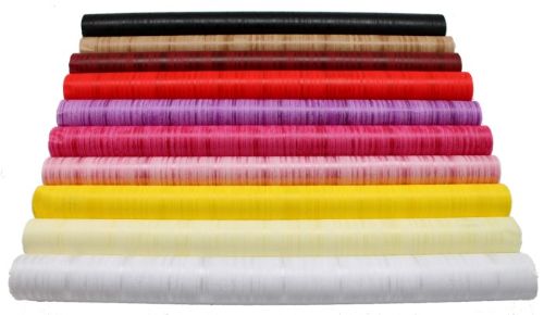 Red non woven wood grain fabric, 50cm wide, ideal for DIY projects and home decor with a realistic wood texture.