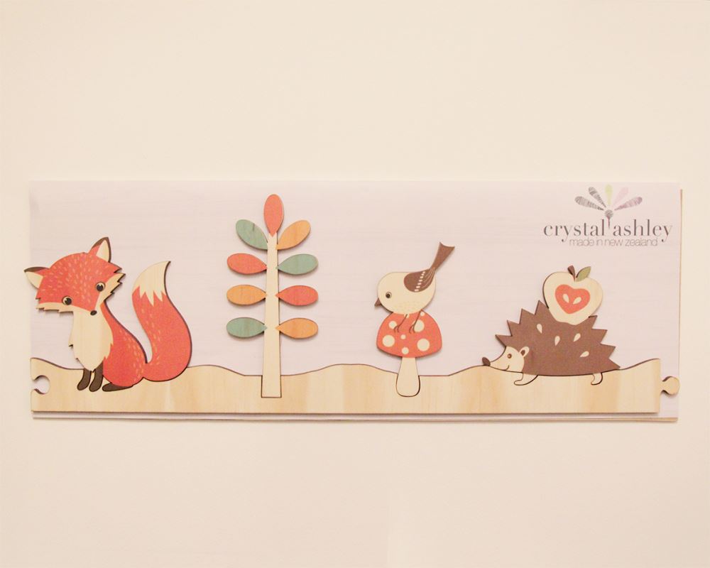 Forest-themed jigsaw wall art for children's rooms, featuring customizable pieces that inspire creativity and imagination.