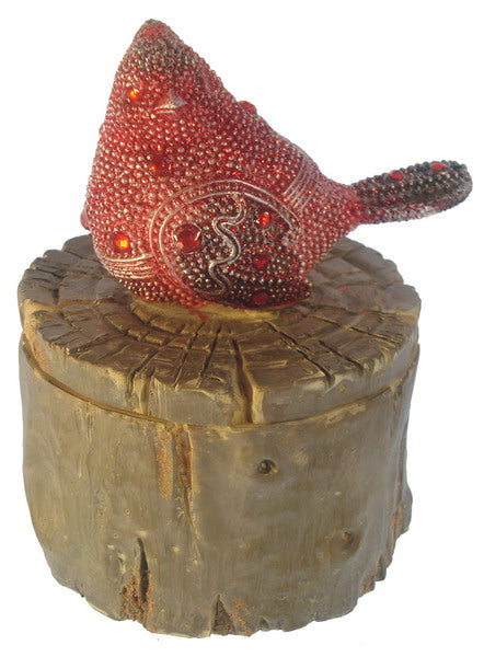 Bird On Tree Trunk Box