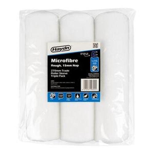 Trade Range 270mm Microfibre Rough Roller Sleeve 3 Pack