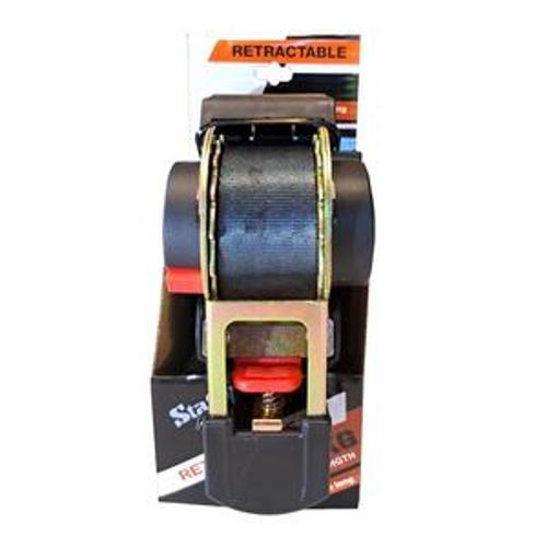 Staffy Retractable Ratchet Tie Down 38mm x 4m LC500kg BS1000kg