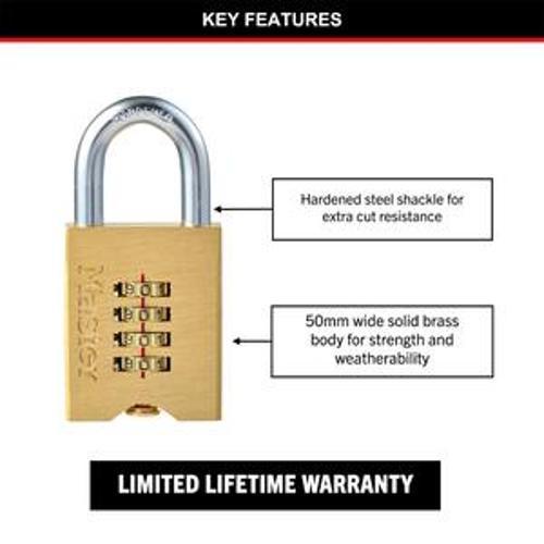 Padlock Combination Reset 50mm Solid Brass