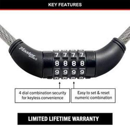 Cable Combo Lock 1.5m x 10mm