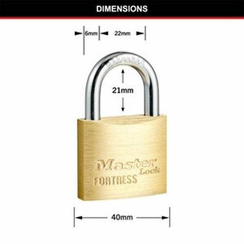 Fortress Keyed Padlock Solid Brass 40mm 4 Packet