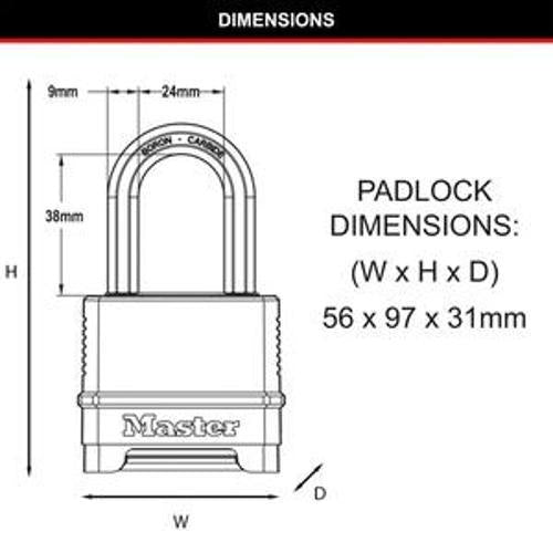 Combination Padlock 38mm Shackle