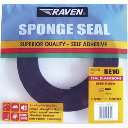 SE10 Black Sponge Seal 9 x 3mm x 5m EPDM Rubber 5955