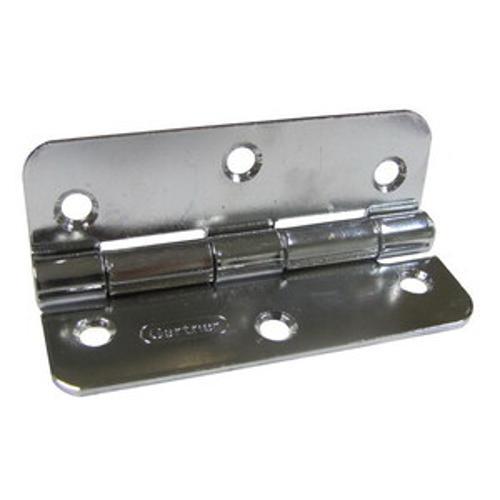 Radius Butt Hinge 90mm x 60mm Fixed Pin Satin Chrome