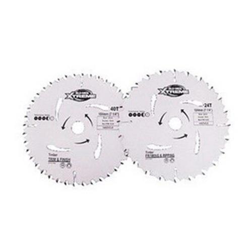 184 x 20mm 24/40TPI Circular Saw Blade 2 Pack
