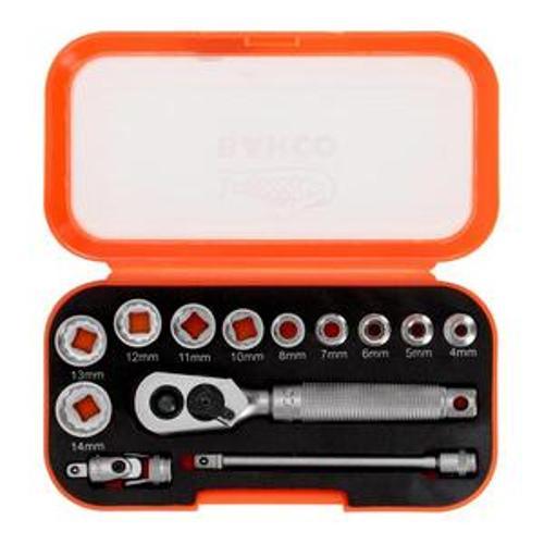 Socket Set Kit 1/4 inch Orange White 13piece