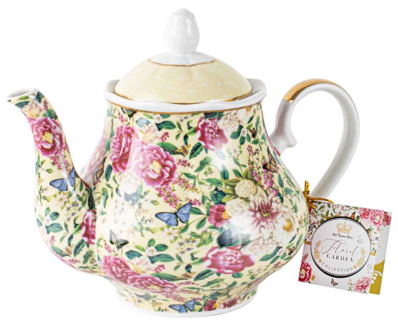 TEAPOT - FLORAL GARDEN (CREAM)