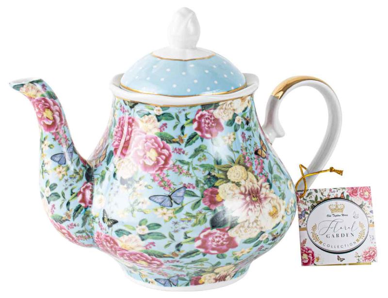 TEAPOT - FLORAL GARDEN (POWDER BLUE)
