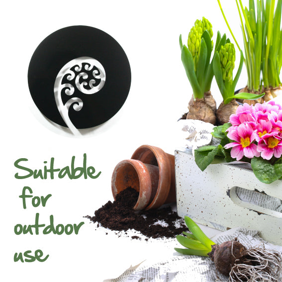 Frond Art Circle wall art, 300mm diameter, blends modern elegance with Kiwiana charm, crafted from durable ACM material.