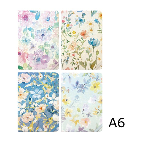 A6 Hard over Notebook with Flowers