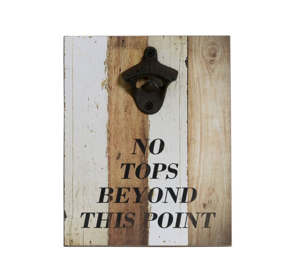 Bottle Opener `No Tops` with Magenet 18x23cm