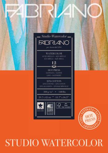Fabriano Studio Watercolour Pads Hot Pressed 300gsm A3 FSC MIX CREDIT