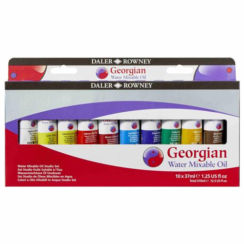 Daler Rowney Georgian Watermixable Oil Colour Sets StudioSet 10 X 37ml
