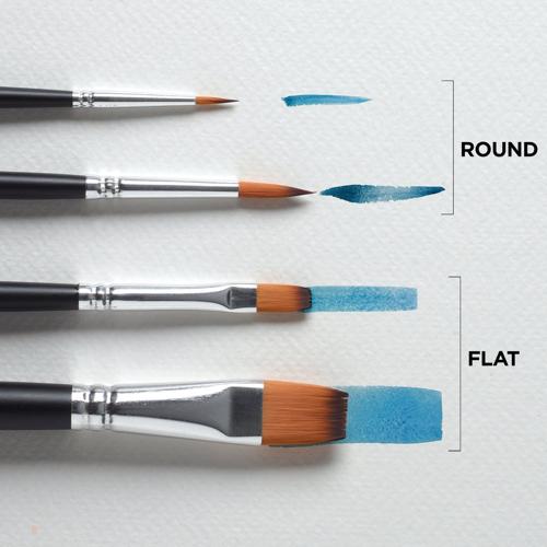 Reeves Watercolour Brush Sets Gold Synthetic Short Handle 4pc