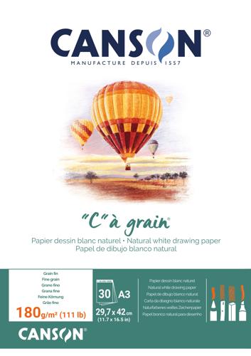 Canson "C"A Grain Pad A4 224 Gsm 30sht Natural White