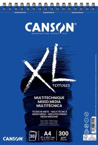 Canson XL Mixed Media Pads 300gsm A4 30sht Medium Grain