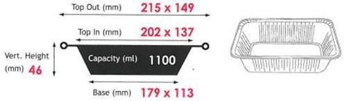 Rectangular Foil Containers 215 x 149 x 46mm Confoil 750 Pack