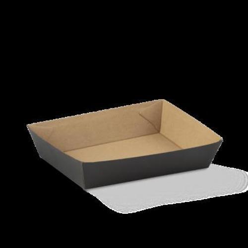 Black Cardboard Food Tray No. 3 Detpak 125 Pack