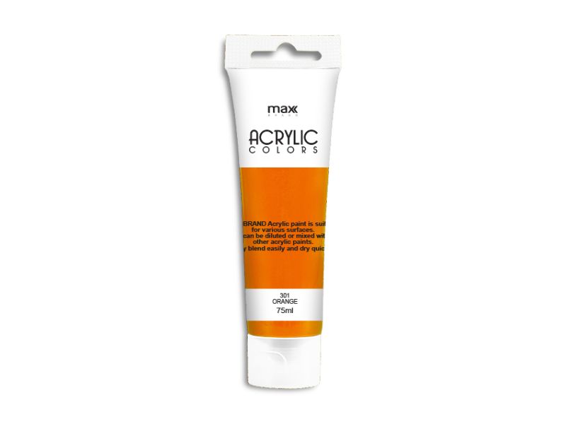 Acrylic Paint - MAX Brand 75ml #301 Orange (6 Units)