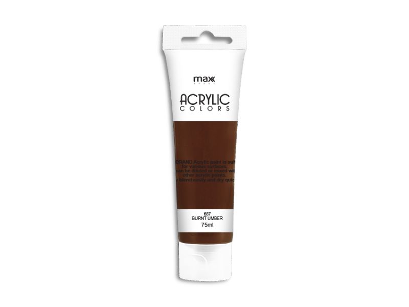 Acrylic Paint - MAX Brand 75ml #687 Burnt Umber (6 Units)