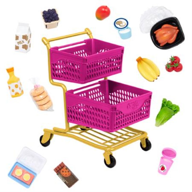 Our Generation Deluxe Accessory Set - Shopping Cart w Groceries