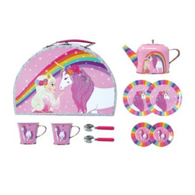 Tin Tea Set in Half Moon Case - PP Princess & The Unicorn
