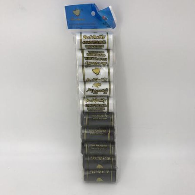 Sewing Thread - White and Black (12 Packs)