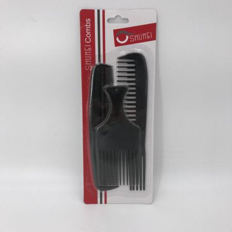 Comb Set - Black 3pcs (12 Packs)